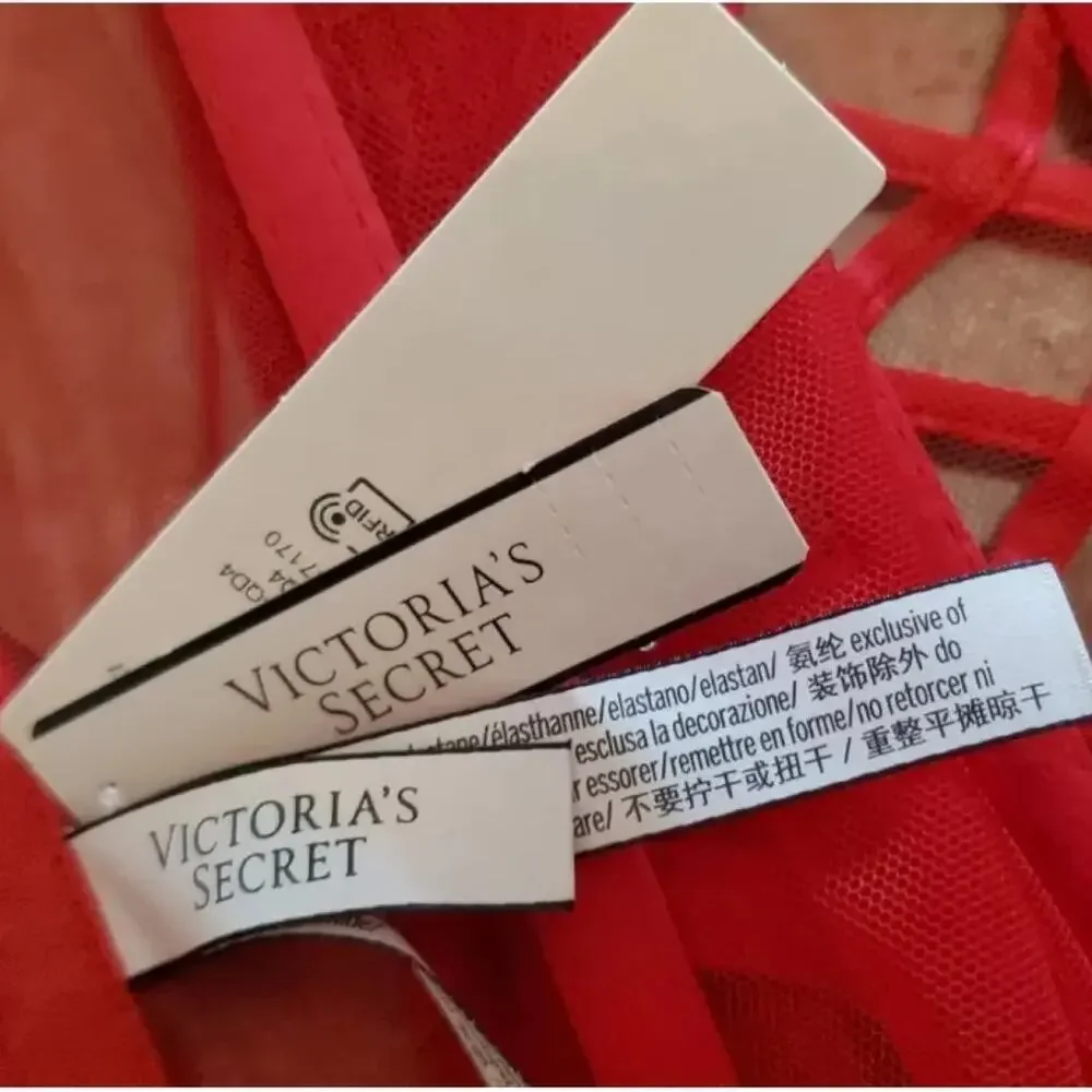 Victoria's Secret Red Lightly Lined Lace Corset Top, M